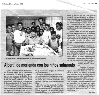 Nota de prensa 31.07.1993: primer año del programa Vacaciones en Paz